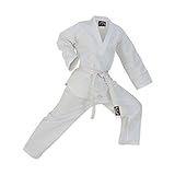 Prime Leather Junior Sports Karate Kid Kostüm GI Suit Outfit Kleidung 100% Baumwolle weiß Farbe - Weiß, 2/150