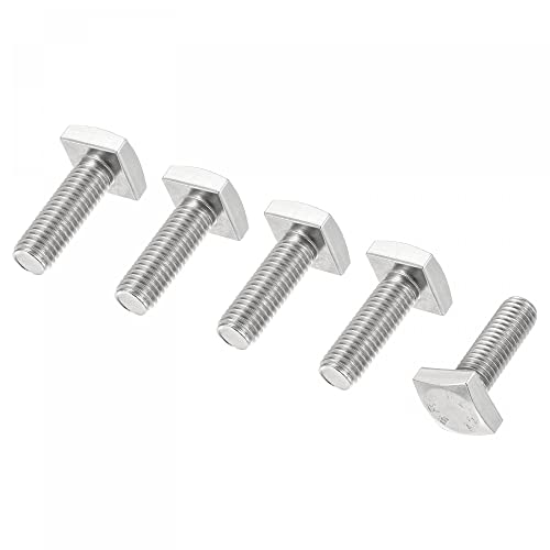 Image of uxcell Square Head Bolt, 5pcs M10x30mm Fully Thread 304 Stainless Steel Grade C Square Machine Screws