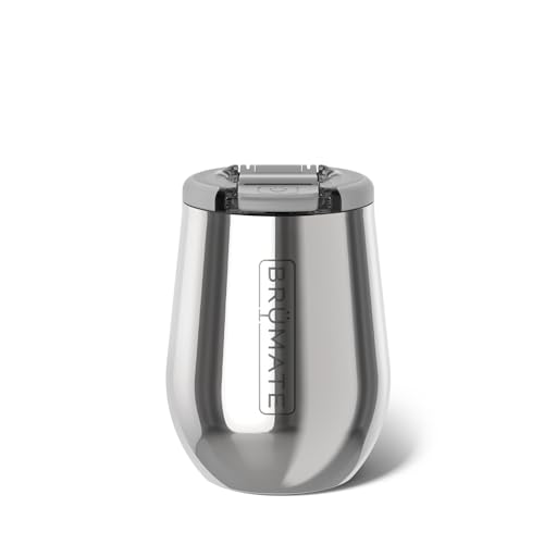 BrüMate Uncorkd 14oz 100% Leakproof Insulated Wine Tumbler | Locking Lid | Insulated Stainless Steel Wine Glass | Perfect For Travel & Outdoors | BPA-Free (Polished Stainless)
