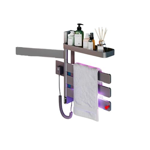 Chauffe-serviette électrique connecté Wi-Fi gris avec minuterie réglable