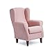 Sillón Butaca Orejera- Tela Anti-Manchas (Acualine), tamaño reducido para salón o Dormitorio. (Medidas : 103 * 74 * 78 cm.) para Ver la TV, Leer o Lactancia.… Rosa