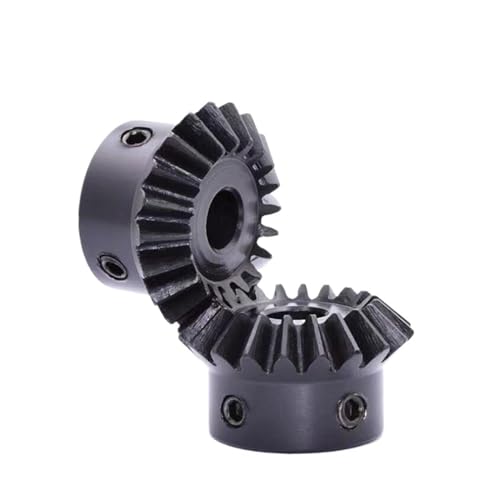 Bevel Gear Pinion Hardware Mechanical 2pcs Modulus 1 20T/25T/30T Teeth Metal Bevel Gear 1:1 Umbrella Shaft Pinion Connector 90 Degree Transmission Angle Gears(20T Shaft Hole 5mm)