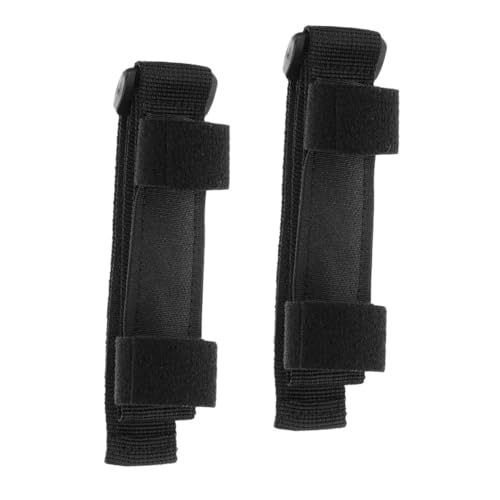 PACKOVE 2 Piezas Manguito para comer para personas mayores manguito de ayuda para comer Ayuda para utensilios ajustable Manguito adaptable para cubiertos nylon Black