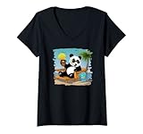 Photo Gallery donna panda bear baby giant panda animal sunglasses beach vacation maglietta con collo a v Photo Gallery donna panda bear baby giant panda animal sunglasses beach vacation maglietta con collo a v
