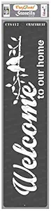 Welcome Home Stencil for Craft - Welcome to Our Home - Size: 3X12 Inches - Quotes Stencils for Craft and Art - Word Stencils for Painting - Home Decor Wall Stencil