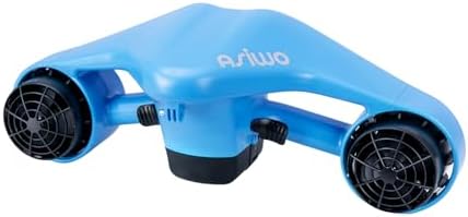 Asiwo Underwater Scooter, Sea Scooter Dual Motors with Action Camera Mount for Kids/Adults, Water Scooter 40M Waterproof for Scuba Diving Snorkeling Pool Sea Adventures (Blue)