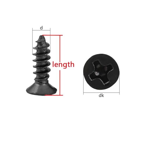 Tornillo autorroscante M3x5mm cabeza avellanada Phillips Negro miniatura 4