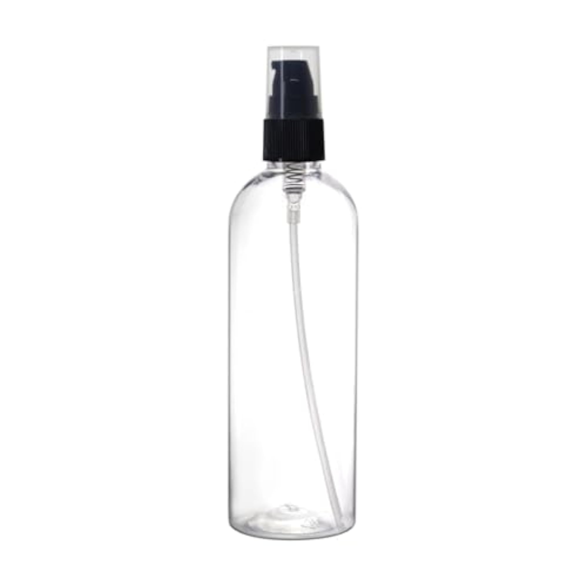 Clear Plastic Round Empty Refillable Bottle with Pump Dispenser, 200ml