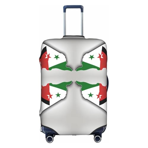 Syrian Arab Republic Flag Map04 Luggage Cover Suitcaseprotector Fits 18-32 Inch Luggage Custom Luggage Cover Personalized Suitcase