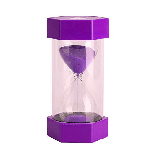 EQLEF Clessidra, 15 Minuti Clessidra Bambini Timer di Sabbia Clessidra Orologio Timer per Classe Cucina Giochi Ufficio Decorazione (Viola, 15 Minuti)