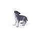 UANDME 4pcs Wolf Toy Figurines Set Arctic Wolf Animal Figures White Wolf Family Cake Topper Toy Gift for Kids (White)