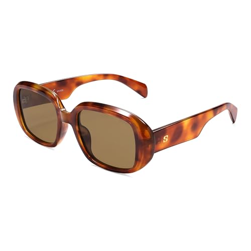 SOJOS Retro Oval Polarized Sunglasses for Women Men 90s Vintage UV400 Protection SJ2621