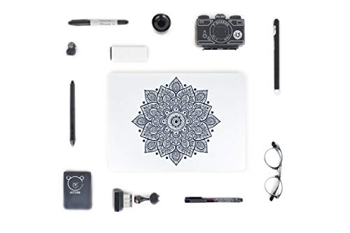 Mandala Laptop Sticker Decal - Removable Waterproof Vinyl Decals Stickers - Mandalas Black Sticker Night Sky Partial Skin Compatible With Computer Macbook Air Pro 13 15 Inch Mac Retina - Artsy Zen Decorative Sticker By Artsybb #TOP7