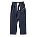 Bakgeerle Fashion Corduory Pants for Men Casual Straight Leg Sweatpants Trendy Heavyweight Loose Fit Drawstring Waist Mokaloha Pants with Pockets Mens Pacificozy Trousers Summer Work for Men Navy