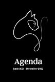  Agenda Junio 2021 - Diciembre 2022: Regalo para Amantes de los Gatos, Animales, Mamá Gato, Calendario 2021-2022, Agenda Semanal y Mensual, Silueta de Gato