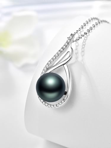 Pearl Pendant Necklace for Women 925 Sterling Silver Jewelry Anniversary Wedding Birthday Gifts for Mom Wife Daughter Her3