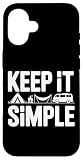 ¡Mantén la sencillez y disfruta de las cosas simples! Divertido refrán minimalista para camping, senderismo y montañismo con tienda de campaña, hoguera, montañas y noches estrelladas. Perfecto para los aficionados a los bosques y a las actividades.