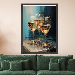 Tableau sur toile verres à vin pour sublimer un mur vide sans effort 50x75