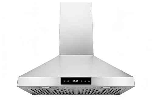 Image of Hauslane Wall Mount Range Hood 30 inch Convertible 450-860 CFM 6 Speed