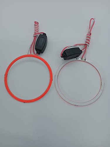 Image of 2 x 80 /70 /60 /50 /38 mm 93 LED CCFL Headlight COB Angel Eyes Halo Ring Lamp 12-24V (Red, 70 MM)