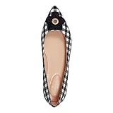 Bandolino Women's Starry Flat, Black/White Plaid Gingham 001, 8
