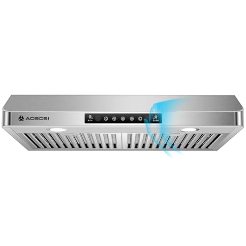 AAOBOSI Range Hood 30 inch Under Cabinet, (Upgraded)800-CFM Gesture...