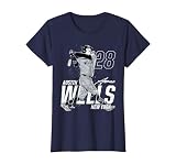 Dynamic Pose Austin Wells New York Baseball MLBPA T-Shirt, Women, Navy Blue, Large