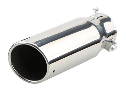 Silencieux d'échappement en acier inox argent et noir, finition premium pour canule de voiture