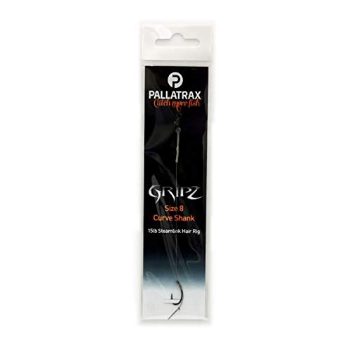 Pallatrax Gripz Curve Shank Hair Rigs (Braid, Fluorocarbon, Steamlink) (Size 8-15lb Steamlink)