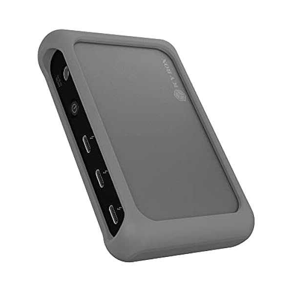 ICY BOX Thunderbolt 4 Mini Dock/HUB (5-i-1) för 2 bildskärmar (4K 60Hz) eller 1 skärm (8 k 30 Hz), 85 W Power Delivery bärbar dator, USB-C, USB 3.2 Gen 2, MacBook Pro Air med mera, 60643, antracit