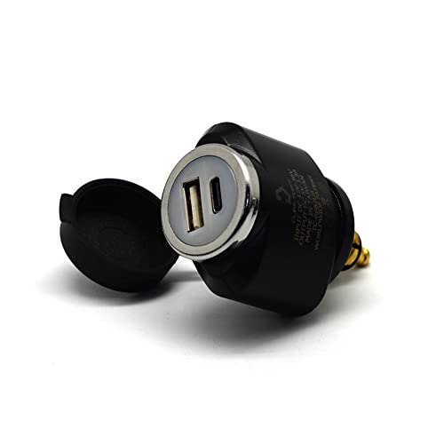 Doppia porta USB potente e intelligente: include sia una porta USB-C PD da 18 W che una porta USB-A Quick Charge 3.0 da 18 W, che consente agli utenti di caricare più dispositivi rapidamente, con una potenza massima totale di 6A/36 W (ingresso: 12-24 V), evitando sovraccarichi e ricarica lenta. Perfetto per dispositivi Android e iOS