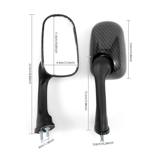 Espejo retrovisor de motocicleta CBR250RR MC19 ajustable recambio aspecto carbono 3