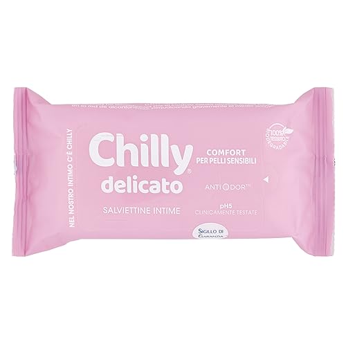 Chilly Pocket - Toallitas Delicado, Íntimas Aptas Para Uso Diario, Fórmula Suave, 12 Unidades, 100 Gramo