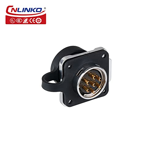 CNLINKO LP-20 Industrial Waterproof Connector IP68 Circular Connector Quick Plugging Aviation Connector Anti-Interference Shell Fast Release Connector M20 2-12 Pin Flange Socket (7 Pin) - Image 2