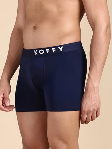 Image of KOFFY Men's 95% Micro Modal 5% Elastane Solid Trunks