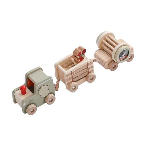 ＡＷＨＡＯ Juego de Decoración de Regalo de Juguete de Tren de Madera para Niños de 3,4,5 años en Adelante, Niños Y Niñas