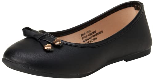 KENSIE GIRL Shoes - Classic Leatherette Ballet Flats with Glitter Bow (Toddler/Girl)2