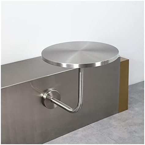 Stainless Steel Small Round Table Light Luxury Wall-Mounted Booth Table for Kitchen, Dining Room, Living Room, Easy Assembly Cocktail Counter Table - Silver, Gold φ15.7in (Color : B)