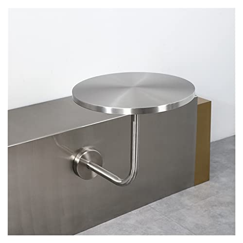 Stainless Steel Small Round Table Light Luxury Wall-Mounted Booth Table For Kitchen, Dining Room, Living Room, Easy Assembly Cocktail Counter Table - Silver, Gold Φ15.7In (Color : B) #TOP22