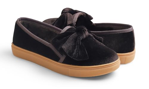 Image of FEVERSOLE Women's Casual Slip On Sneaker Fashion Bow Tie Loafer Flats