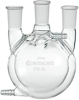 Chemglass CG-1538-15, Heavy Wall Flask, Round Bottom, 29/42, 3 Neck, Vertical, Jacketed, 5l Capacity