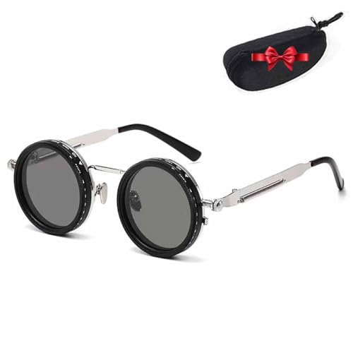 Adjustable Tint Sunglasses, Adjustable Polarized Round ND Filter Sunglasses Stepless for Men Women, 1-9 Levels