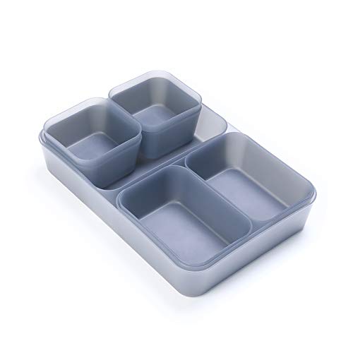 Mumba Drawer Organizer Pack of 9, Desktop, Drawer & Flatware Organizer Storage (Gray, Pack of 9)