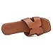 RockDove Women's Solara H-Strap Flat Sandal Comfort Slide for Casual Everyday Wear, Size 8 US Women, Brown