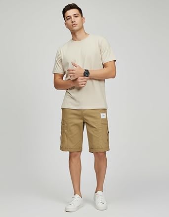 Image of Men Cargo Shorts with Drawstring Waist, Side Flap Pockets, Knee Length, Casual Style, Men Shorts || Cotton Short for Men || with Pocket Style