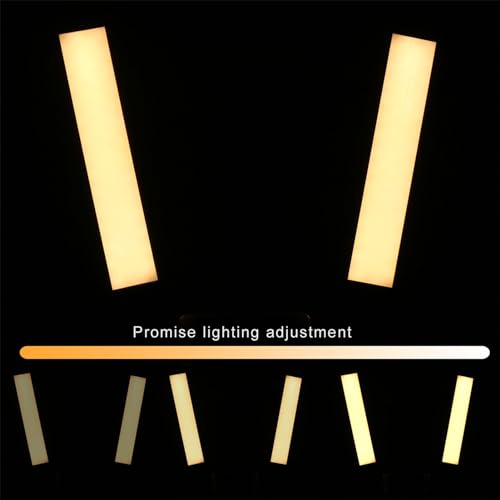 Image of Double Arms LED Video Light, Professional 45W Bi-Color Adjustable Lighting with Phone Holder for Live Streaming Makeup and Travel Aluminum ABS
