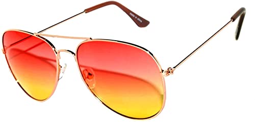 Image of OWL Classic Aviator Style Sunglasses Metal Frame Colored Lens UV 400 Unisex