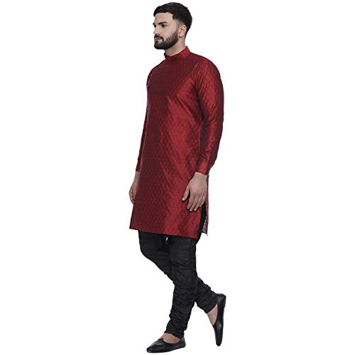 Image of Veera Paridhaan Men's Ethnic Jacquard Printed Long Straight Kurta
