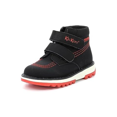 KICKERS KICKFUN Plat Oxford Noir Rouge Cover