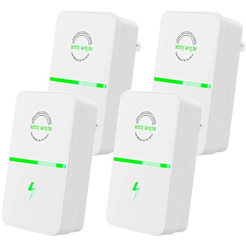 PTYcrazy 4 PCS Electricity Saving Box Power Plug Pro Energy Saver Device Smart Voltage Support Stabilizer Power Factor Saver Stop Watt Device Plug-in Outlet Protection for Home & Office